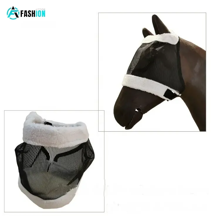 Wholesale 3 sizes gray/ black Flexible comfortable design Horse Fly Mask with All-Round Breathable and best design for horse
