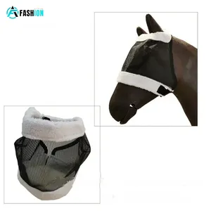 Toptan 3 boyutları gri/siyah esnek rahat tasarım at sinek maskesi ile çok yönlü nefes ve at için en iyi tasarım