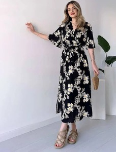 Vestido de algodón con bloque de mano indio largo dulce natural para mujer, ropa de fiesta de cumpleaños, estampado Floral, novia personalizada, regalo de boda - Product Image 2