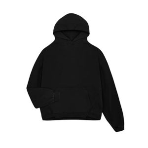 เสื้อฮู้ดแบบสวมหัว Boxy รุ่นเริ่มต้นสีดำเสื้อผ้าฝ้าย500gsm สไตล์สตรีทแวร์แขนกว้างตัดแบรนด์น้อยที่สุด - Product Image 1