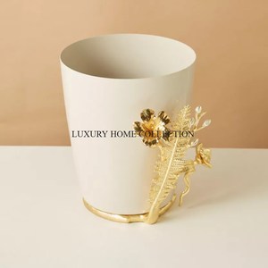 Cubo de basura de metal duradero de alta capacidad para cocinas, dormitorios o salas de estar, acabado de hierro resistente a los arañazos sin tapa - Product Image 2