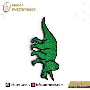 Embroidery <b>Applique</b> Patch Lace <b>Fabric</b> Best Quality Wholesale Supplier of Patches Green Dinosaur Animal Cartoon Kids Patch - Product Image 3