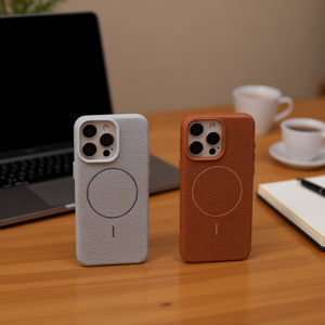 เคสโทรศัพท์มือถือ IP 15 Pro Max ดีไซน์เรียบหรู น้ำหนักเบา แม่เหล็กในตัว ลายลิ้นจี่นูน ป้องกันการกระแทก - Product Image 1