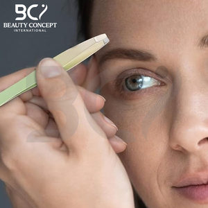 Pinzas para cejas con punta inclinada y puntiaguda para depilación, 4 Uds., producto de acero inoxidable con doble sombra, pinzas para cejas - Product Image 6