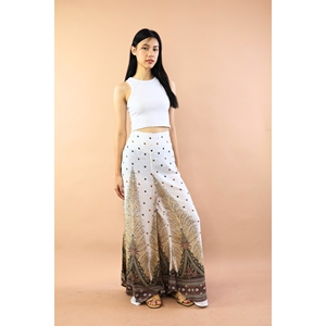 Napat Clothing Peacock Pantalones Palazzo para Mujer en Blanco para Mujer - Product Image 3
