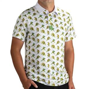 Polos personalizados para hombre sublimado con estampado de algodón 100% de alta calidad, polos elásticos sostenibles de secado rápido para hombre - Product Image 1