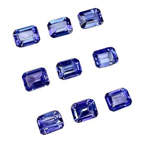 Fournisseur de pierres précieuses en vrac à facettes chauffées de haute qualité de Tanzanite bleue naturelle de taille émeraude de l'Inde aux prix de gros - Product Image 3