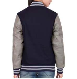 Veste universitaire en laine chenille personnalisée de haute qualité pour femmes coton respirant brodé Letterman Bomber à la mode teint uni - Product Image 4