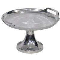 Support à gâteau en métal poli miroir de luxe, élégant présentoir à pâtisserie rond à étages pour le thé de l'après-midi et la décoration de buffet
