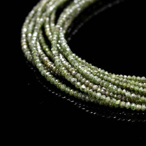 Cuentas de Diamante Verde Natural 100% Naturales, Forma Rondelle, 1.8-2.2 mm, Facetadas, Claridad VVS, Corte Excelente y Bueno, Cuentas Sueltas, Hilos de 15 Pulgadas - Product Image 2