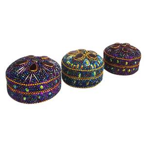 Handmade High Quality Lac Beaded Material Vanity and Storage <b>Organiser</b> <b>Pill</b> <b>Box</b> and Table Storage Jewellery Boxes - Product Image 3