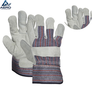 Guantes de trabajo de cuero con logotipo personalizado a bajo precio, guantes de trabajo de cuero para hombre para seguridad de las manos, uso en exteriores. - Product Image 4
