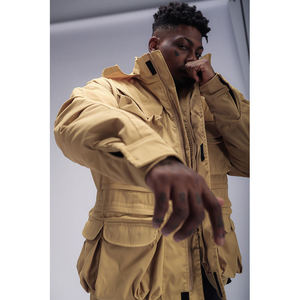 Chaqueta Parker de lona de longitud Regular para hombre de otoño e invierno, abrigo ajustado informal a la moda con forro polar, diseño con capucha transfronterizo 3D - Product Image 1