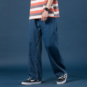 wholesale custom business men <b>jeans</b> <b>slim</b> fit denim pants Fashion Custom Oversized <b>Jeans</b> Men Wide - Product Image 2