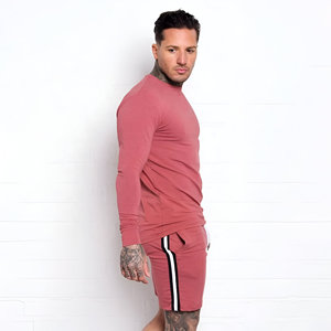 Ensembles de mode pour hommes, costume d'été, tenue de fitness, séchage rapide, respirant, grande taille, short à carreaux, survêtement à manches courtes, col rond - Product Image 5