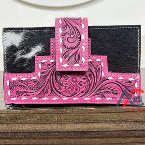 Nouveau porte-carte de luxe à la mode pour femmes portefeuilles à deux volets concepteur longue main usiné en cuir de vachette pochette multifonctionnelle - Product Image 1