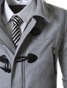 2025 hommes léger long hiver chaud laine manteaux haute qualité manteaux décontractés avec bouton décoration - Product Image 3