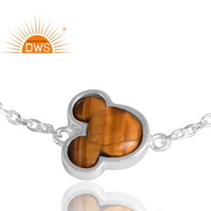 Venta caliente 925 plata esterlina Natural amarillo Ojo de Tigre pulsera de piedras preciosas diseño personalizado joyería para mujer regalo para ella - Product Image 3