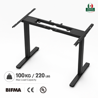 Table de bureau électrique verticale réglable en hauteur OEM, avec cadre réglable, ergonomique et à mémoire de forme