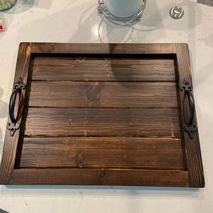 BANDEJA IMPRESA DE MADERA SHAKARPUR MEJOR CALIDAD TALLADA Forma cuadrada disponible y artesanía de la India mejor muestra Venta caliente - Product Image 1