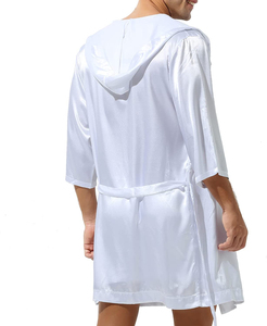 Pijamas de seda de dos piezas transpirables personalizados 2025 para hombre, camisón de verano, traje de dormir de talla grande, ropa de dormir de diseño superior de talla grande - Product Image 6