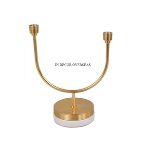 Set Of 2 Modern Creative Art Stylish Designer High Quality Aluminum Casted Gold Shiny Polished <b>Candle</b> <b>Stick</b> <b>Holder</b> From India - Product Image 4