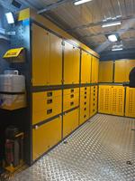 Armoire de rangement pour voiture/camionnette DETAY OEM à 30 tiroirs, durable, moderne, structure démontable, revêtement électrostatique, rangement embarqué, droite/gauche