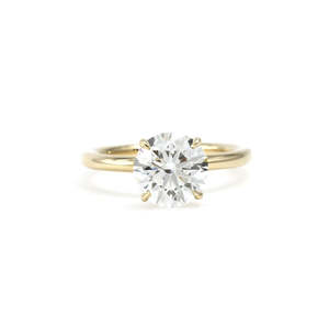 Anillo de diamantes de corte redondo luminoso con diamante cultivado en laboratorio de 2.34 ct D-F VVS1-VS2 en oro amarillo de 14K y 18K para la novia moderna. - Product Image 1