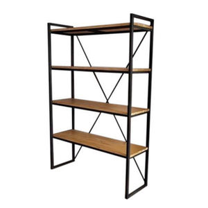 Estante de almacenamiento de metal de 5 niveles hecho a mano, organizador de exhibición de hierro y madera para sala de estar, almacenamiento en el hogar, muebles más vendidos - Product Image 2