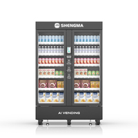 Máquina Expendedora Inteligente de Doble Puerta con Sistema de Refrigeración Único de 1130L, Cámara con Reconocimiento Visual por IA, SDK 5G/Wi-Fi, Combinación de Bebidas y Snacks