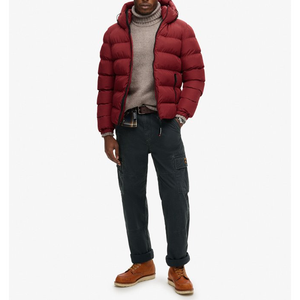 Chaqueta de Invierno Unisex para Exteriores con Capucha Reversible, Transpirable, de Secado Rápido, Rellena de Algodón, Cuello Alto, Cierre de Cremallera de Lona - Product Image 2