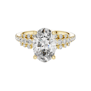 Anillo de Diamante Ovalado de Laboratorio de 2.57 CT para Mujer, Claridad VVS-VS EF, Oro de 18KT, 14KT, 10KT y Plata 925, Opción de Moissanita Disponible - Product Image 3
