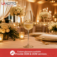 Verre à champagne LAKOTTO Commercial 230 ml en cristal sans plomb, coupe étroite, pour service de boissons de banquet, verrerie en gros, logo personnalisé