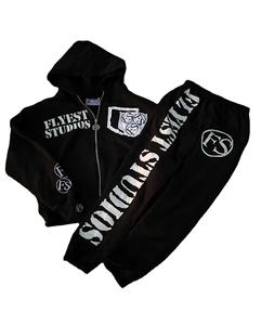 100% haute qualité coton marque surdimensionné pantalons de survêtement à capuche survêtement décontracté vêtements de rue hiver imprimé grande taille motif solide - Product Image 3