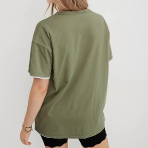 T-shirts décontractés pour femmes sur mesure en gros, 100% coton, manches courtes, haute qualité, écologiques, séchage rapide, respirants, numériques - Product Image 2