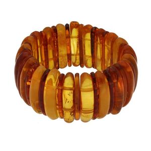 Bracelet de perles style tranche d'agrumes, bijoux en résine faits à la main, entretoises triangulaires jaunes, accessoire estival fruité pour filles - Product Image 5