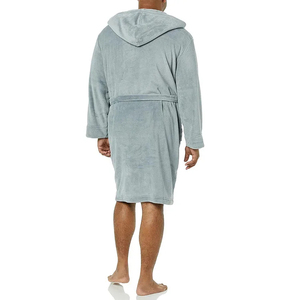Nouvelle collection 2026 – Peignoirs en velours, vente directe usine, col en V personnalisé, broderie unisexe - Product Image 4