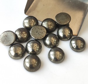 พลอยไพไรต์ธรรมชาติแบบหลวม2มม.-50มม. หลังแบนสีทองสำหรับทำเครื่องประดับ - Product Image 4