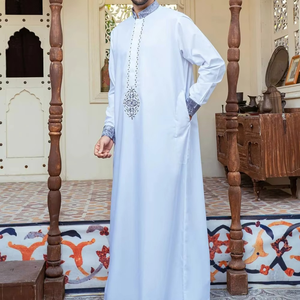 Thobes árabe cómodo de alta calidad para hombres, ropa activa personalizada, vestido musulmán bordado de manga larga informal, Thobes transpirable - Product Image 4