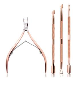 Juego de 3 pinzas de uñas de la mejor calidad profesional a la moda con empujador de cutículas y empujadores de cutículas. - Product Image 6