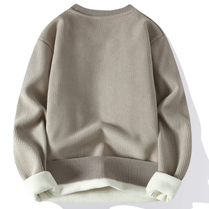 Sweat-shirt ras du cou personnalisé 100% coton hommes surdimensionné épaules tombantes streetwear pull côtelé ras du cou pour hommes - Product Image 5