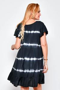 Vestido corto de caftán con tinte de corbata de rayón para mujer de verano para fiesta, ropa informal y de playa, vestido Midi de manga corta para diversión en la playa - Product Image 2
