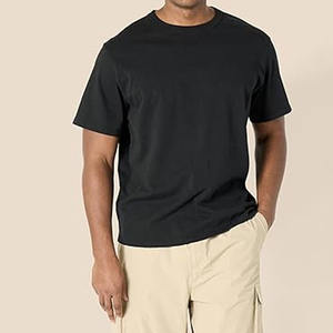 100% coton hommes t-shirts lavage à l'acide Vintage goutte épaule surdimensionné été hommes chemises Stock en vrac hommes vêtements - Product Image 5