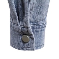 Erkek %100 Pamuklu Düz Denim Ceket Yeni Tasarım 2 Göğüs Cebi Nefes Alabilen Hızlı Kuruyan Şık Mavi Büyük Beden Düğmeli
