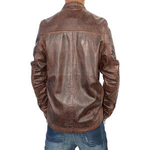 Chaqueta de Cuero Genuino para Motocicleta, Chaqueta Informal de Piel de Oveja para Hombre, Color Negro, Último Diseño - Product Image 5