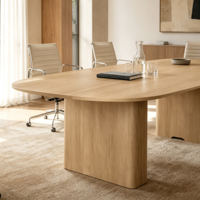 Table de conférence ovale moderne en bois avec chaises, ensemble de table de réunion de bureau pour 6 à 8 personnes, mobilier de salle de réunion