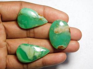 3pcs Chrysoprase Cabochons Natural Precious Gemstone Lot for Jewelry Making 87Cts - Product Image 3