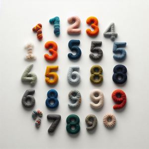 ชุดตัวเลขผ้าสักหลาดงานฝีมือทำจากขนสัตว์แบบพรีเมี่ยมโครงการ DIY เพื่อการศึกษาที่สดใสสำหรับการตกแต่งห้องเรียนการเรียนรู้เชิงสร้างสรรค์ - Product Image 3