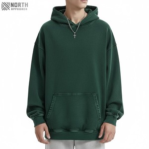 Sudadera con capucha lavada con ácido de 400gsm de gran tamaño personalizada para hombre, sudadera lavada Vintage de algodón pesado 100%, aspecto desteñido al sol, sólido de invierno - Product Image 1