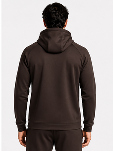 Sudadera con Capucha y Cremallera Completa para Hombre, Diseño Original (ODM), Color Negro Sólido, Corte Regular Informal, Transpirable, Ecológica, Tejida, 100% Poliéster, Ropa de Invierno - Product Image 2